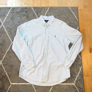 Polo Ralph Lauren Button Down White with Blue Stripes, XL